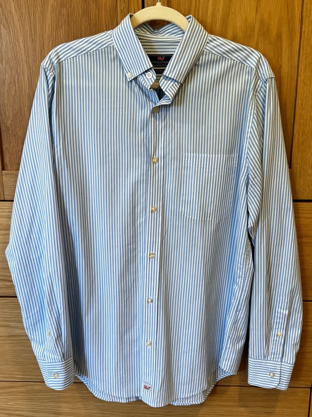 Vineyard Vines Classic Fit Murray Shirt White Blue Stripe Size Small Preppy
